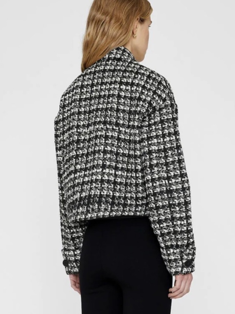Anine Bing Adriana Jacket Black and White Tweed - Picture 2 of 8